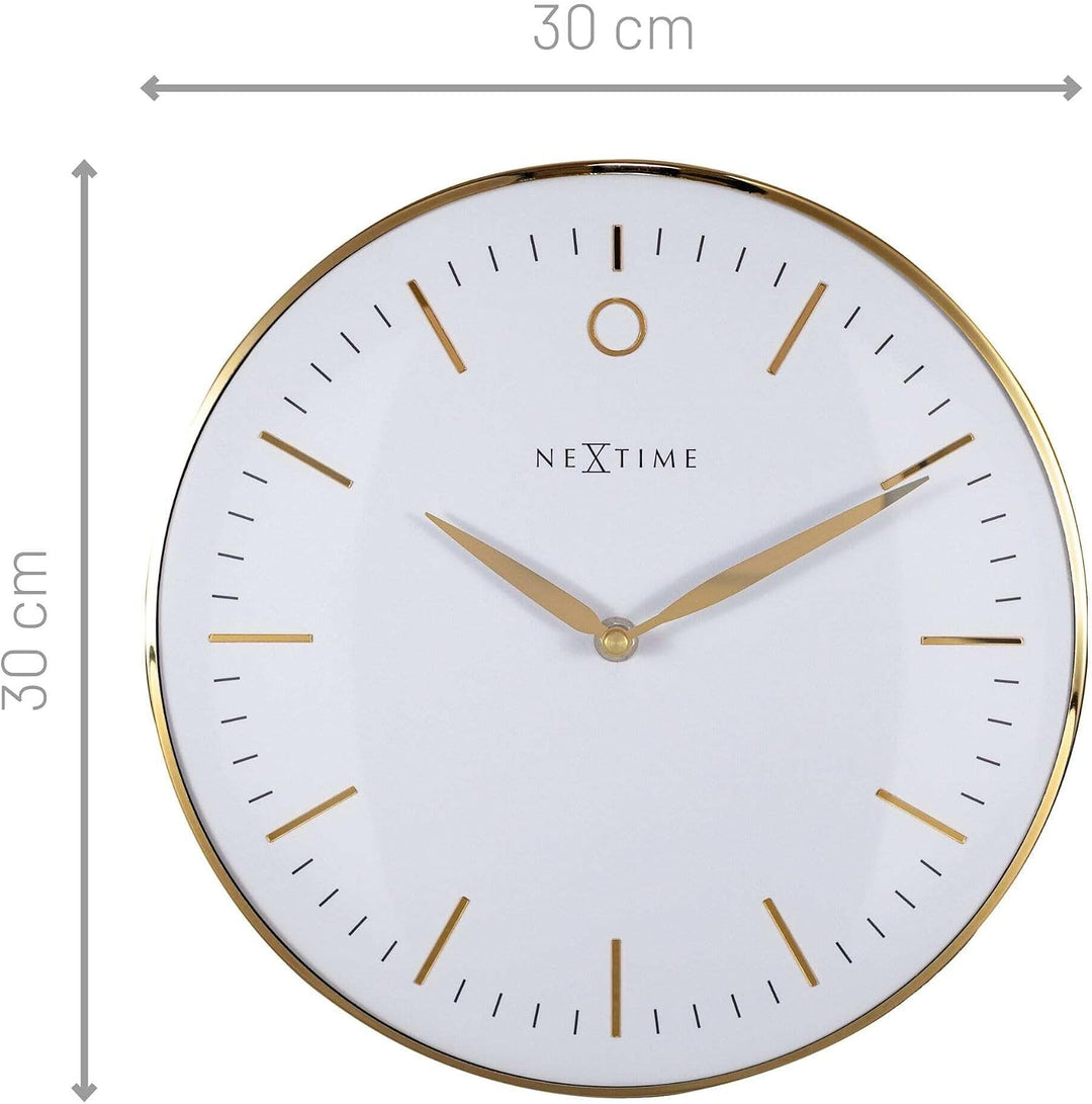 NeXtime Design Wanduhr Silent Weiss 30 cm Glamour Small 3256WI 30cm Weiss, 30cm Weiss