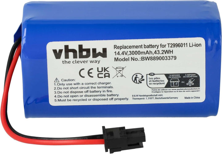 vhbw Akku kompatibel mit Eufy RoboVac LR30 HYBRID Plus, LR30 HYBRID Saugroboter (3000 mAh, 14,4 V, L