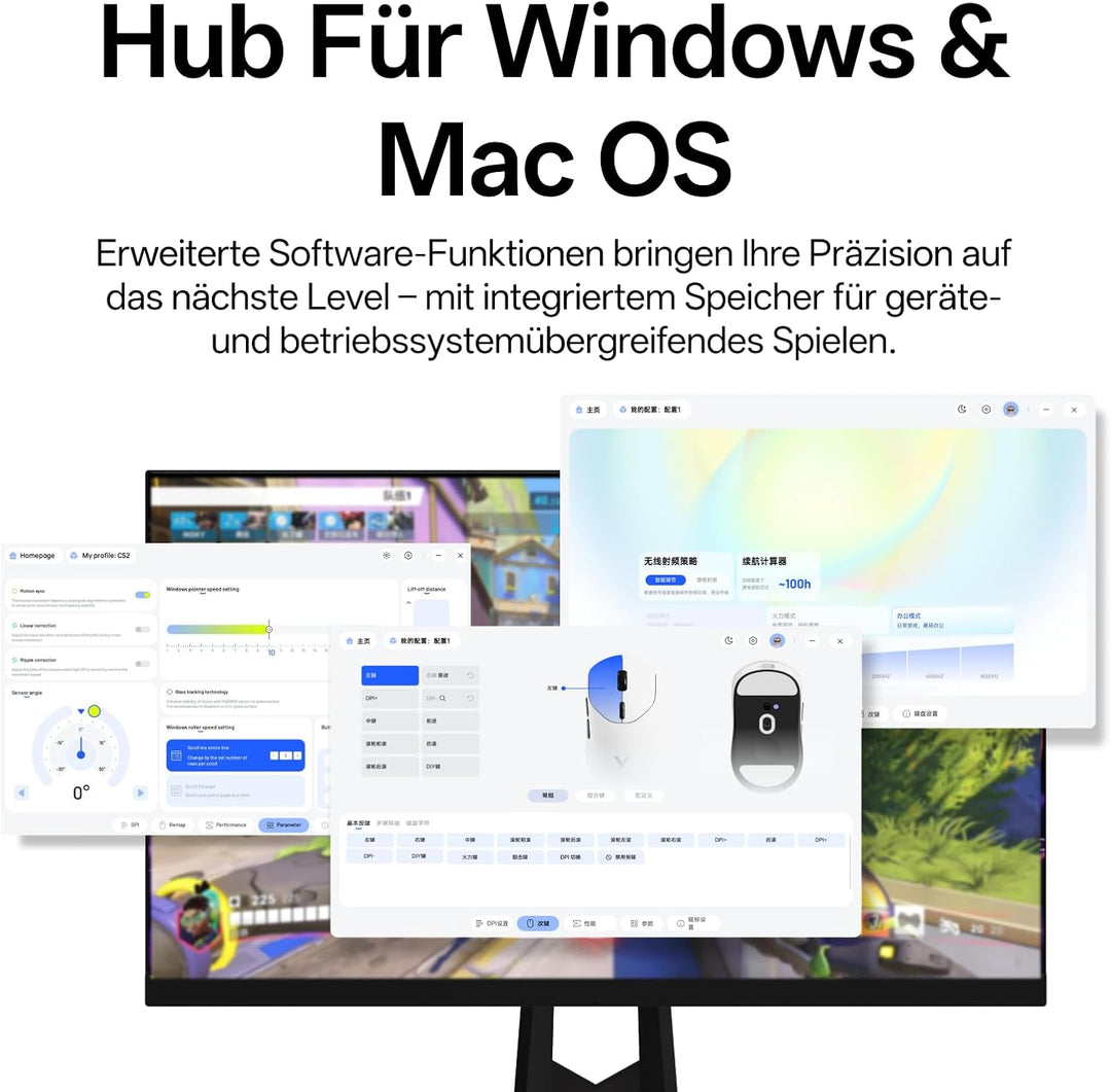 Rapoo VT2 MAX Kabellose Gaming-Maus - 53g Ultraleicht E-Sports Pro PAW3950 Ultimate 30K DPI Echte 80