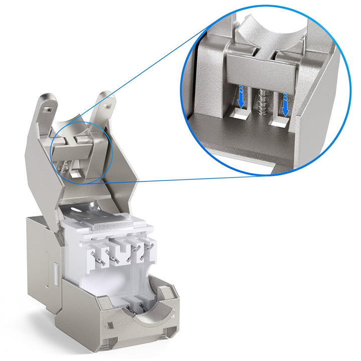 16x Cat.8.1 Keystone cat8 Jack RJ45 Buchse Modul 2000 MHz 40Gbit vollgeschirmt werkzeuglos STP RJ-45