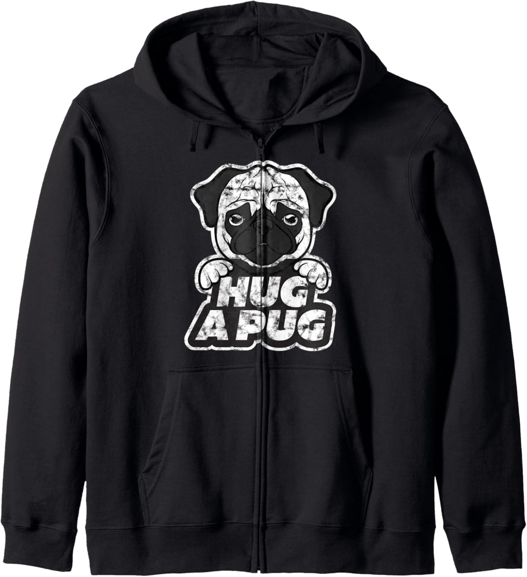 Mops umarmen - Lustiges Mops Geschenk Kapuzenjacke