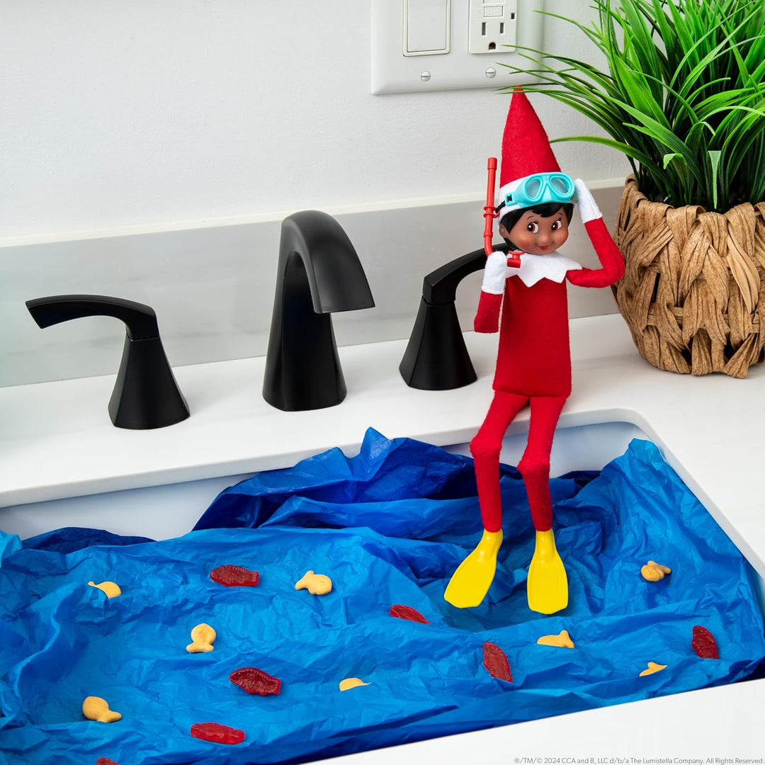 The Elf on The Shelf® Polar Props® Strandurlaub | Komplettes Strand-Set mit Liegestuhl, Schnorchel-A