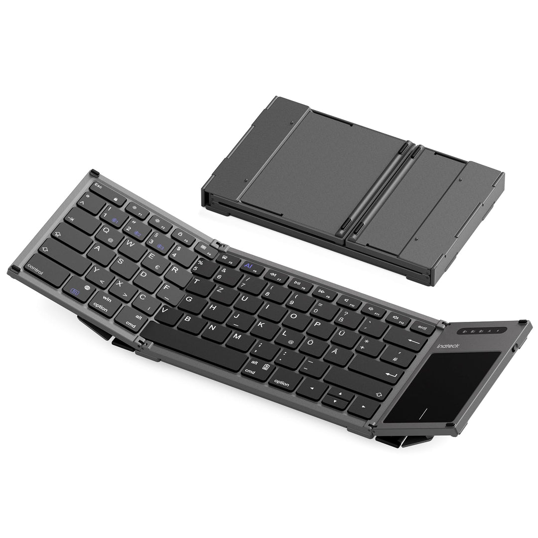 Inateck Faltbare Tastatur, KI-Tastatur mit Touchpad, Bluetooth Wireless Mini-Tastatur, Pocket-Tastat