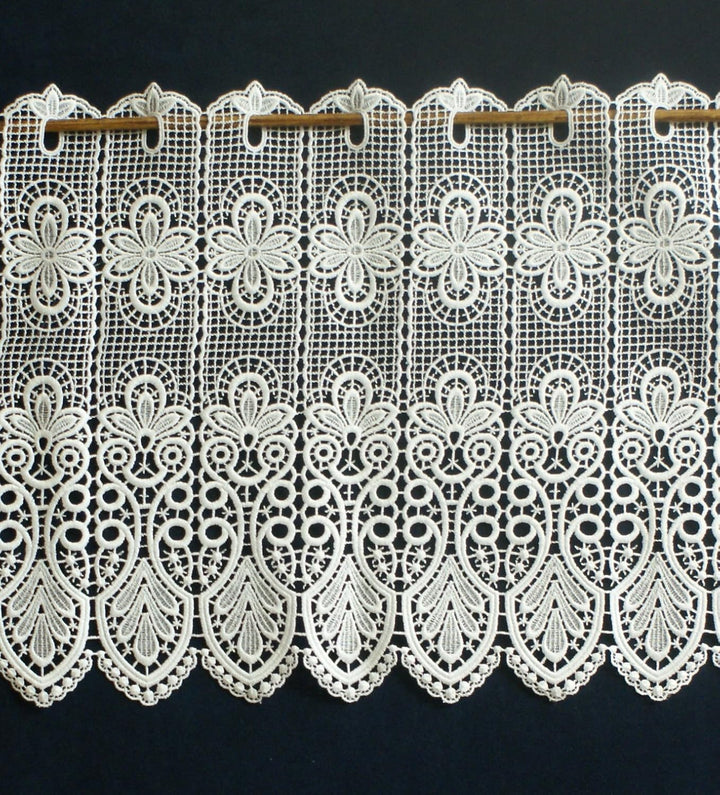Plauener Spitze by Modespitze, Store Bistro Gardine Scheibengardine mit Stangendurchzug, hochwertige