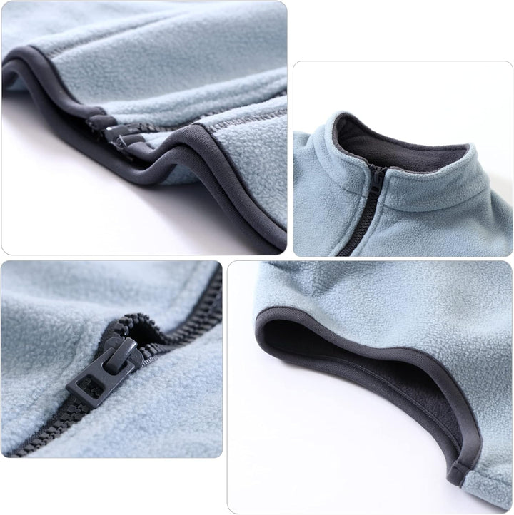 ANIMQUE Kinder Jungen Mädchen Fleeceweste Stehkragen Reissverschluss Doppellagiges Polar Fleece West