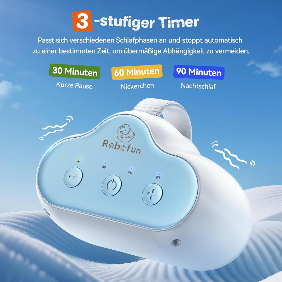 Robofun Kinderwagenschaukler, Einschlafhilfe Baby Wiederaufladbar (USB-C), Schlafhilfe Für Baby Mit