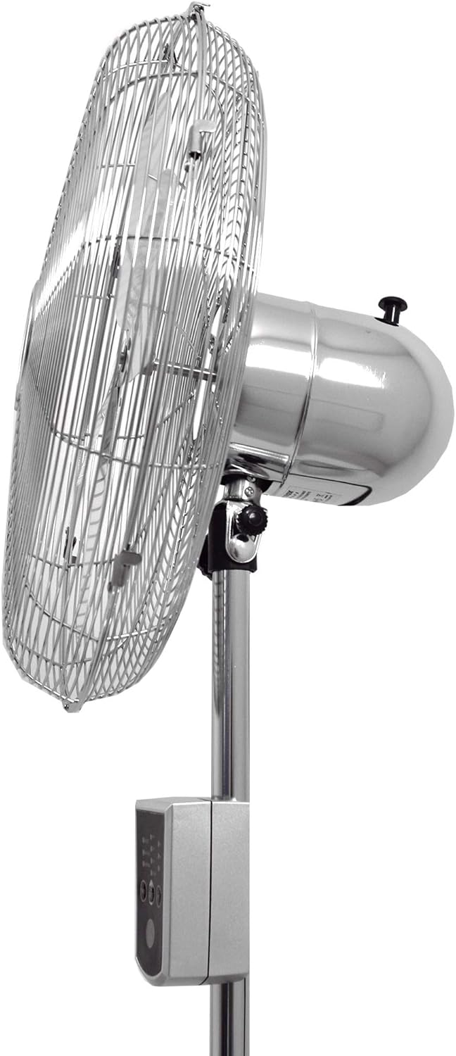 Syntrox Germany Retro Standventilator Ventilator mit Fernbedienung Chrom Timer Oszillation Axialvent