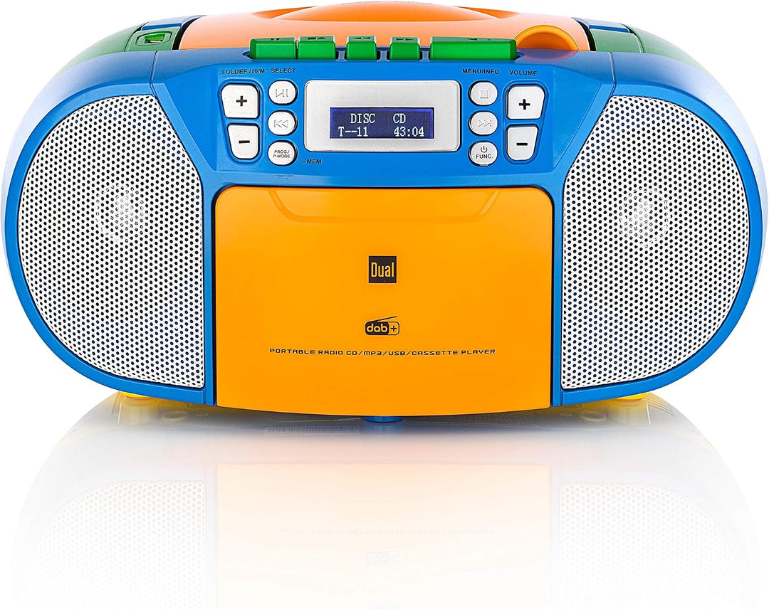 Dual DAB-P 210 Kassettenradio mit CD - DAB(+)/UKW-Radio Bunt, Bunt