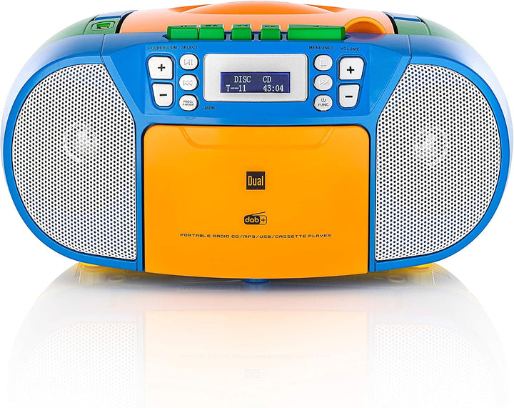 Dual DAB-P 210 Kassettenradio mit CD - DAB(+)/UKW-Radio Bunt, Bunt