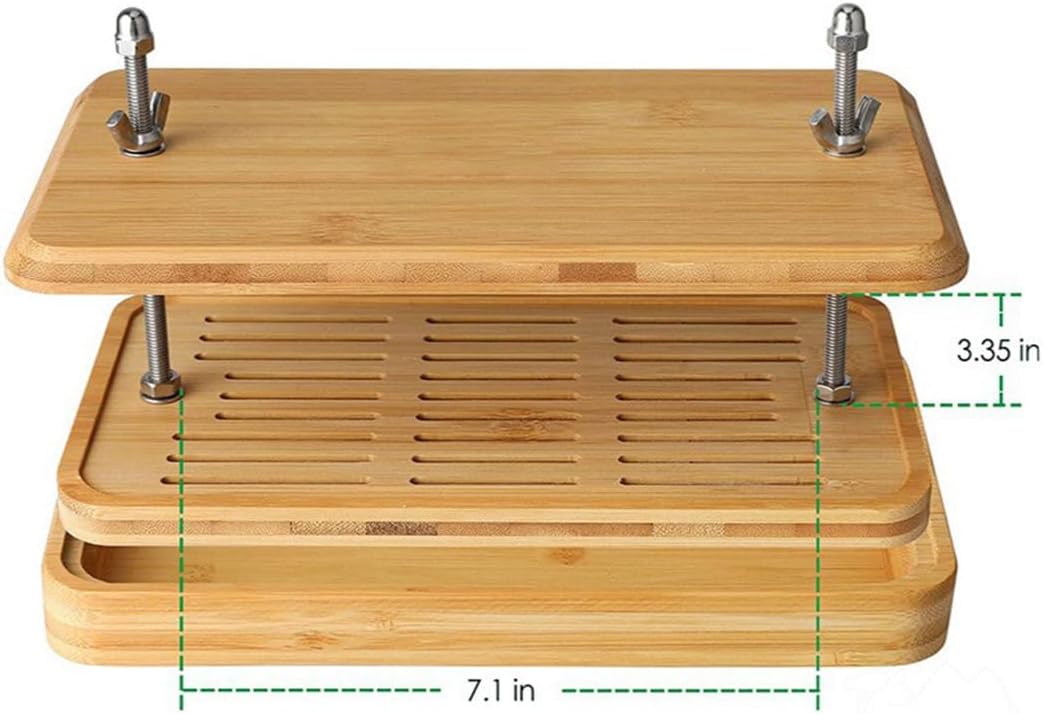 Bambus-Tofu-Press-Set – umweltfreundliches Tofu-Set aus Holz, mit Sieb und Abtropfschale