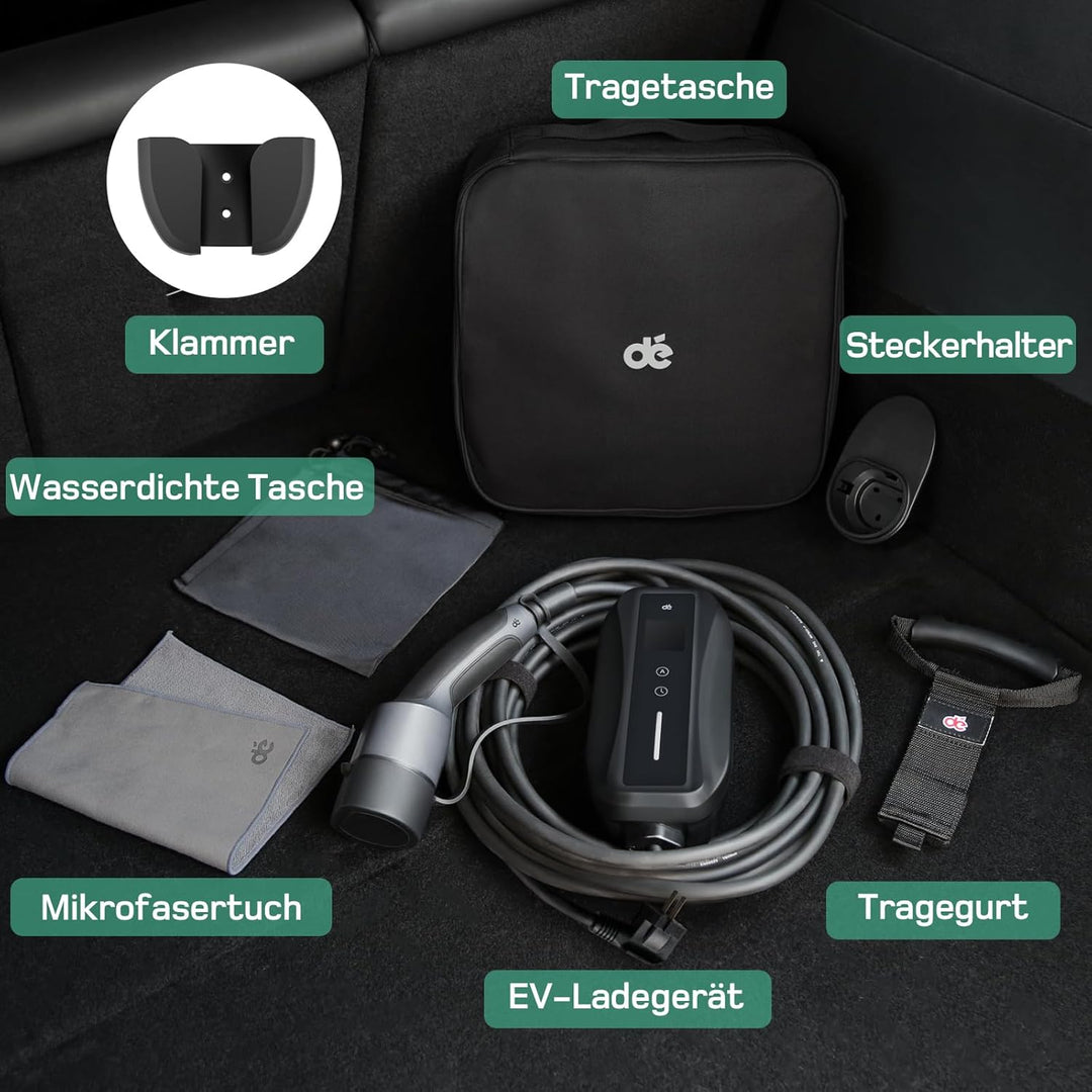 dé Typ 2 Ladekabel Schuko 3,68kW[1-phasig, 6m, 6-16A], EV Chargers mit Steuerbarer Digitalanzeige fü