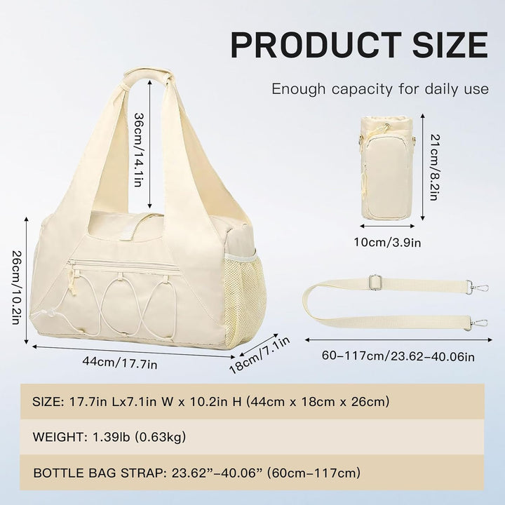 Sporttasche Damen - Gym Bag Women Leicht Wasserabweisend - Sporttasche mit Schuhfach und Nassfach -