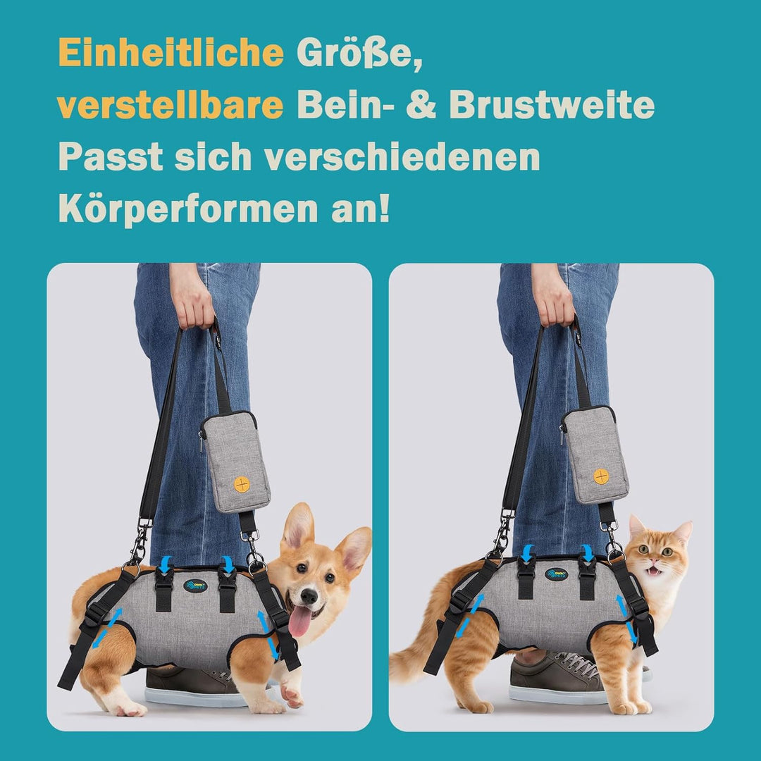 Ownpets Tragehilfe Geschirr, Hebegeschirr für kleine Hunde, Tragtuch für kleine Hunde, Ganzkörperges