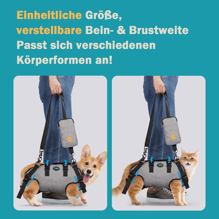 Ownpets Tragehilfe Geschirr, Hebegeschirr für mittlere Hunde, Tragtuch für mittlere Hunde, Ganzkörpe