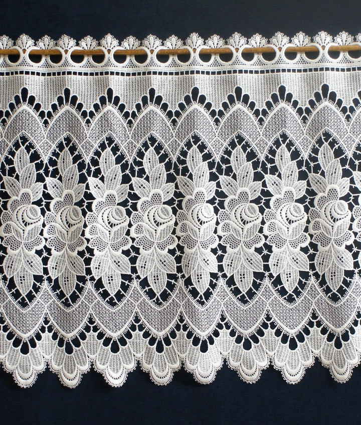 Plauener Spitze by Modespitze, Store Bistro Gardine Scheibengardine mit Stangendurchzug, hochwertige