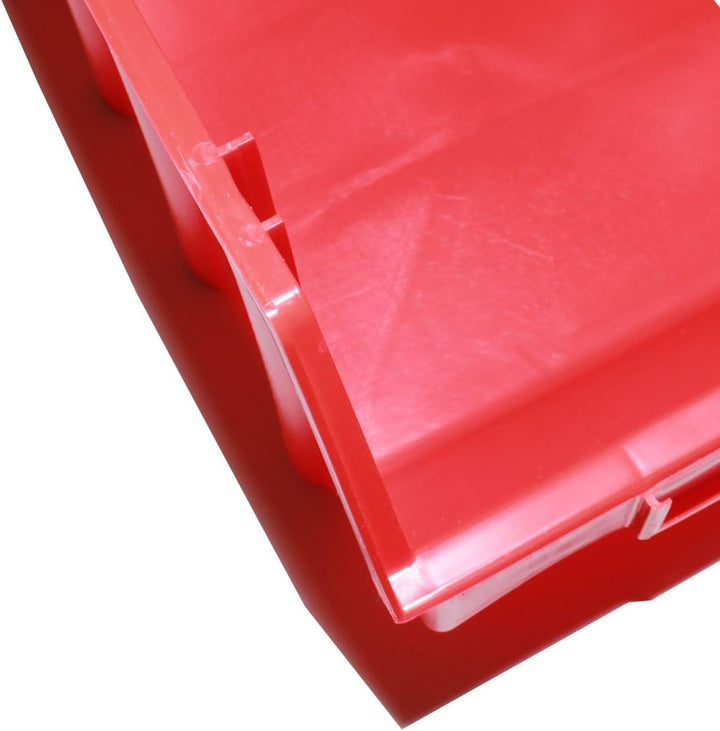S&amp;S-Shop 15 Stapelboxen Rot Gr.4 | aus hochwertigem Kunststoff | mit Schildcheneinschub | Lagerkiste