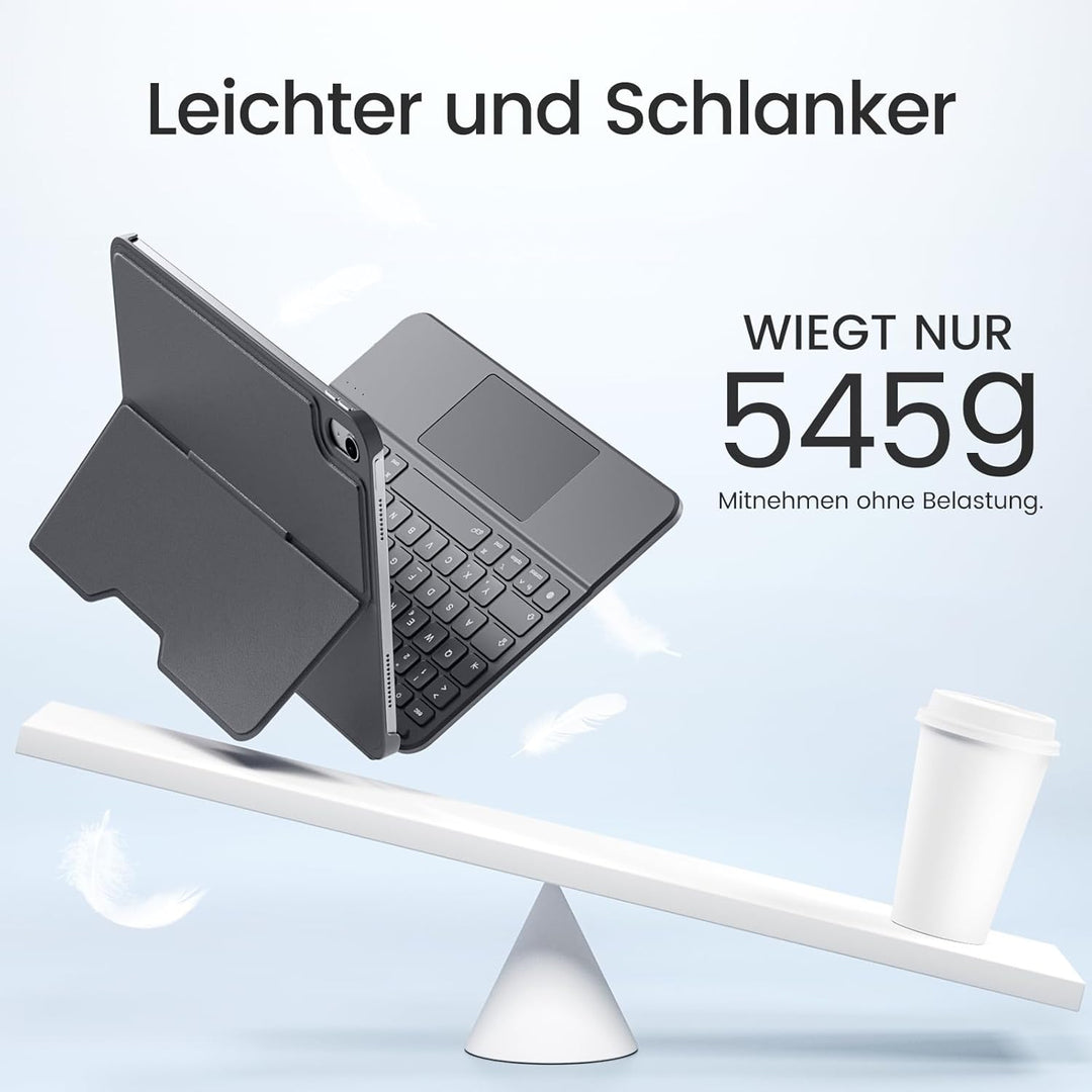 Vobafe Hülle mit Touch Tastatur für iPad A16 11. Generation 2025/10. Generation (11/10.9 Zoll), Magn