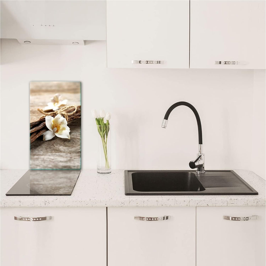 TMK ArtDeko Herdabdeckplatte 1 Teilig 30x52 cm - Spritzschutz Herdabdeckung – Herdschutz aus Sicherh