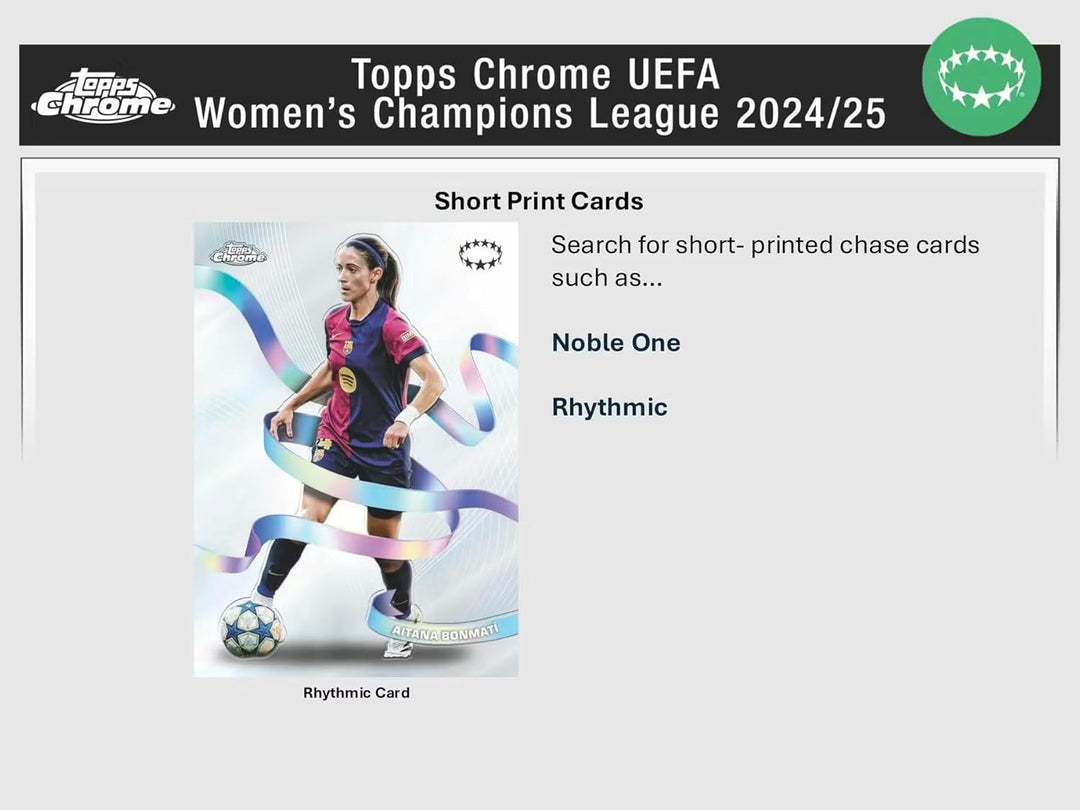 2024/25 Topps Chrome UEFA Damen Champions League Soccer Blaster Sammelkarte 7er-Pack Blaster-Box (3