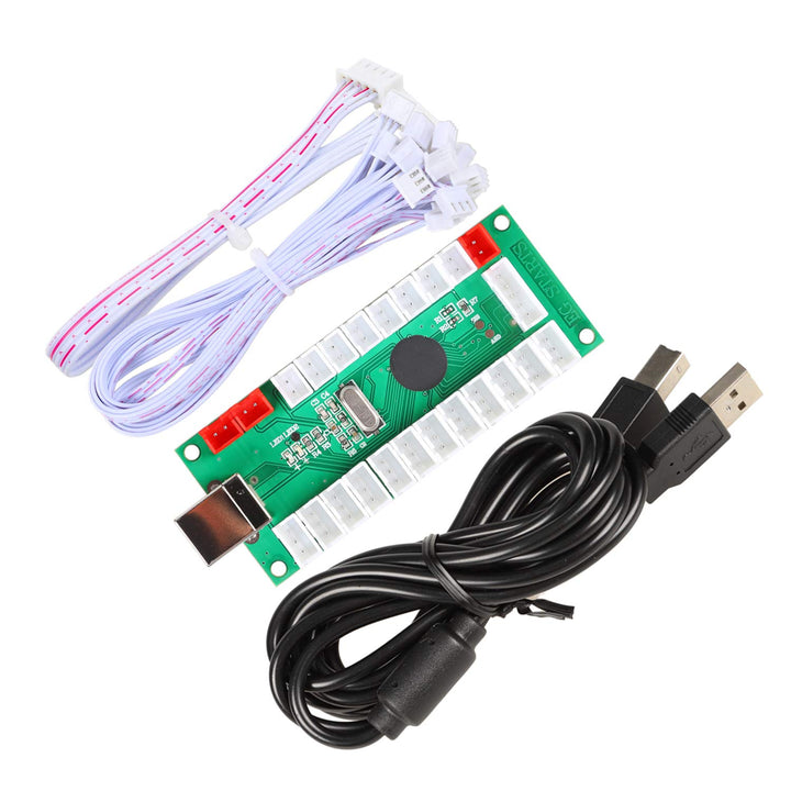 EG STARTS Nullverzögerung USB Encoder zu PC Spiele Red Joystick + 10x LED beleuchtet 5V Druckknöpfe
