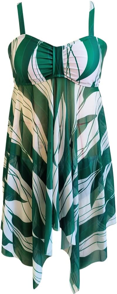 CIZEUR Tankini Damen Bauchweg Zweiteiler Push up Verstellbare Schultergurte Schwimmkleid mit Slip Me