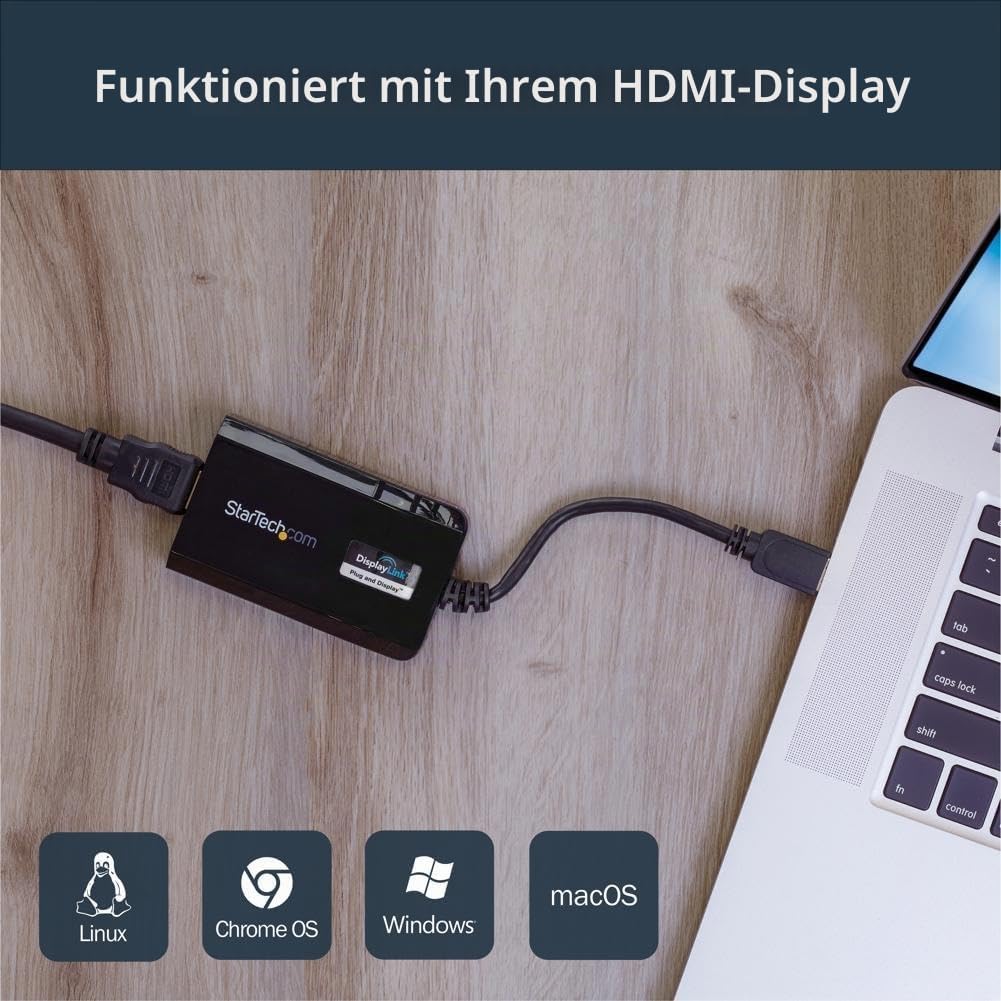 StarTech.com Externer USB 3.0 auf HDMI-Videokartenadapter - Dual-Monitor-Adapter - Externe HDMI Graf