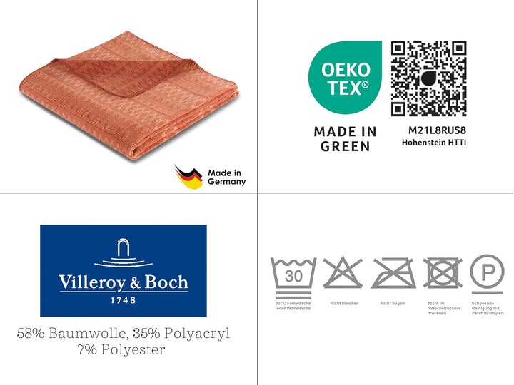 Villeroy &amp; Boch Wohndecke Malindi Copper, Sofadecke in 150x200 cm, Copper