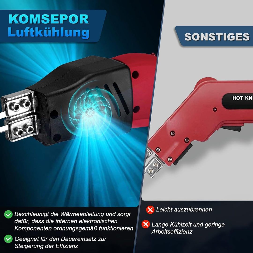 Komsepor 200W Styroporschneider Elektrische Heissmesser Schaumschneider mit 4 Nichrom Klingen 0-600℃