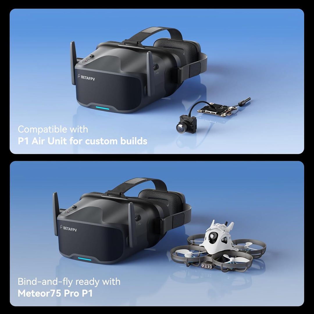 BETAFPV VR04 HD FPV Goggles with 1080P Resolution, 4.5'' Screen LCD, Micro SD Slot, 2 2600mAh Lipo B