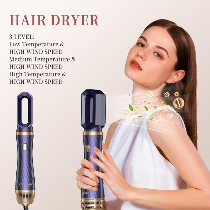 Hair Styler OKWRAP Airstyler set 6 In 1 Mit Rundbürstenföhn Haarstyler Warmluftbürste Thermal Brush