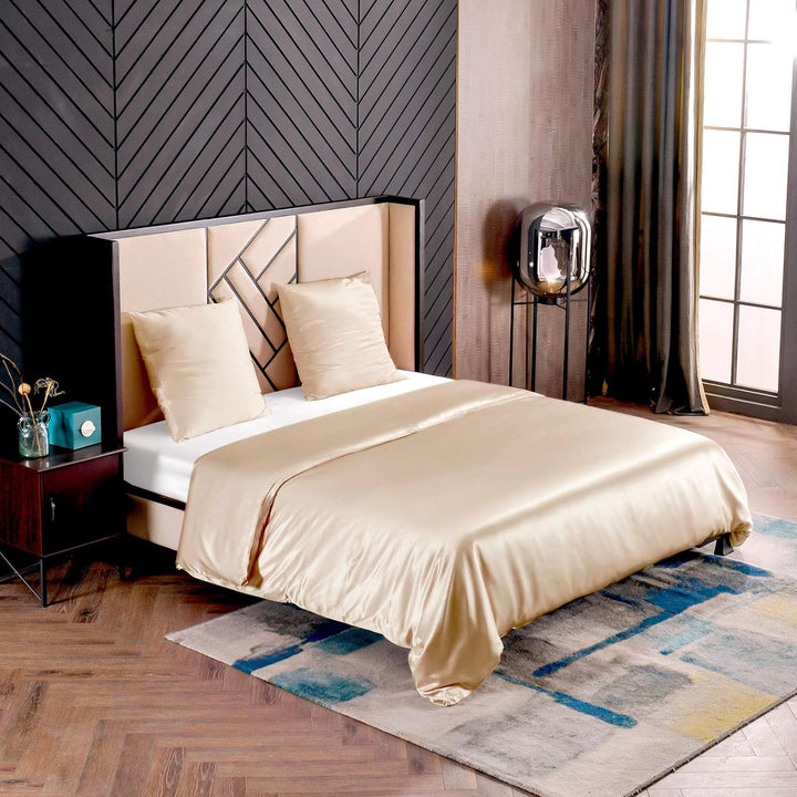 THXSILK Seidenbettwäsche Set 3 teilig, Bettbezug 200 x 200 cm und 2 Kissenbezüge 80 x 80 cm, Hypoall