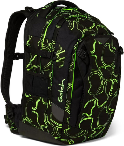 satch match Schulrucksack ergonomisch, erweiterbar auf 35 Liter, extra Fronttasche Green Supreme - S