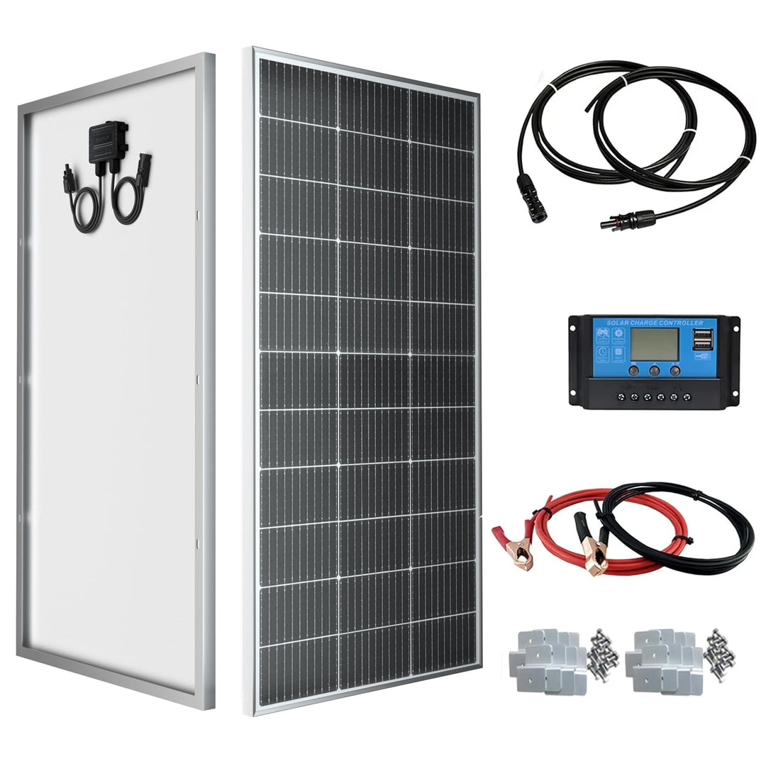 150W Solarpanel Kit Set 12V Monokristallines Solarmodul 150Watt Mit 30A 12V/24V Solarladeregler + So