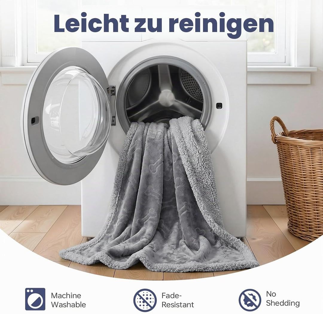 PETTOM wasserdichte Hundedecke, 127 * 100cm Hundedecke Flauschig aus Sherpa Fleece, Hundedecke Wasch