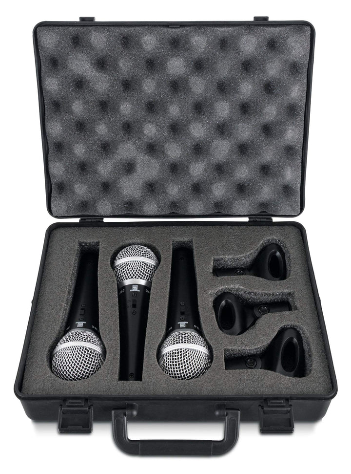 Pronomic DM-58-C Vocal Mikrofon 3er Set im Koffer - 3 dynamische Mikrofone mit Nieren-Charakteristik