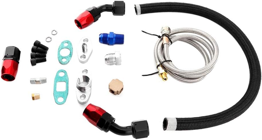 Turbolader-Ölablass-Kit Turbo-Ölzufuhr-Rücklaufleitung AN10 Fitting Adapter Flansch-Kit für T3 T4 GT