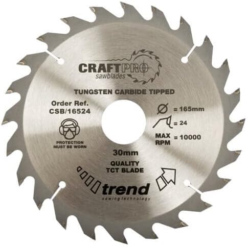 Trend CraftPro TCT-Sägeblatt, 315mm Durchmesser x 24 Zähne x 30mm Bohrung, Hartmetallbestückt, CSB/3