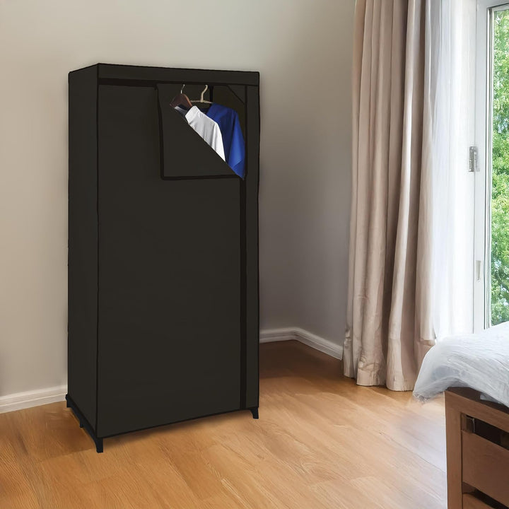 Spetebo Stoffschrank 150 cm inkl. Kleiderstange - Farbe wählbar - Kleiderschrank Faltschrank Stoffkl