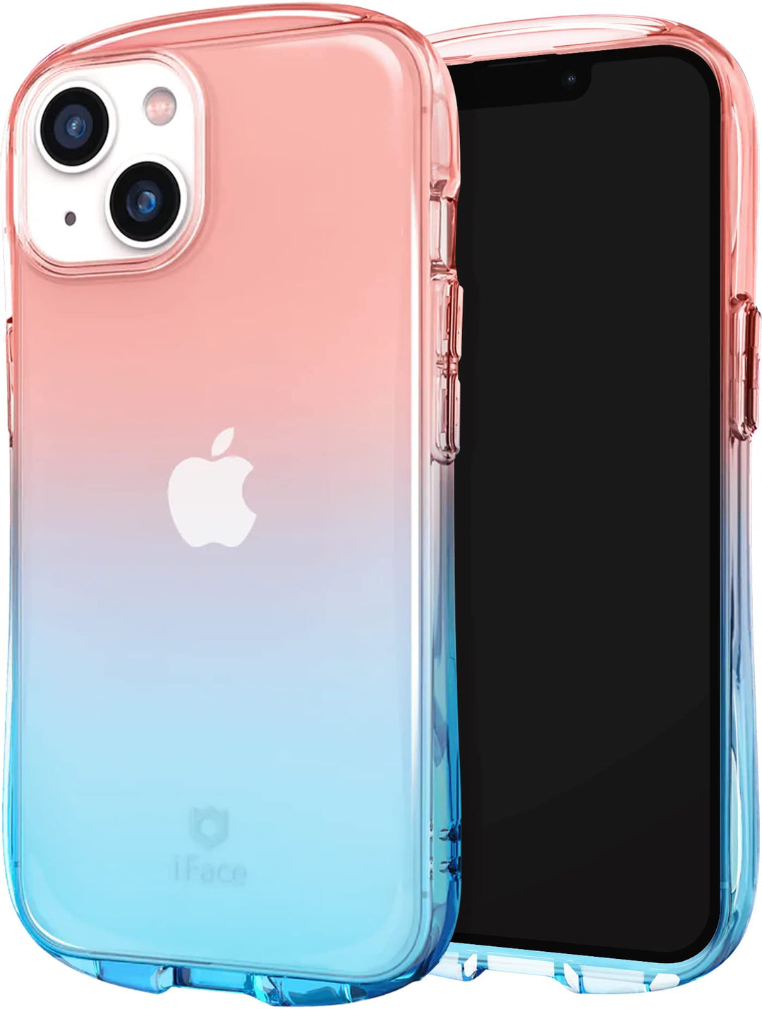 iFace Ombre Clear Case mit Griff für iPhone 14 Plus (6,7 Zoll) [Look in Lolly Serie] Stossfest, tran