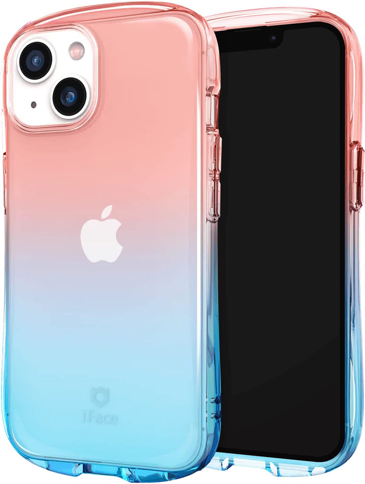 iFace Ombre Clear Case mit Griff für iPhone 14 Plus (6,7 Zoll) [Look in Lolly Serie] Stossfest, tran