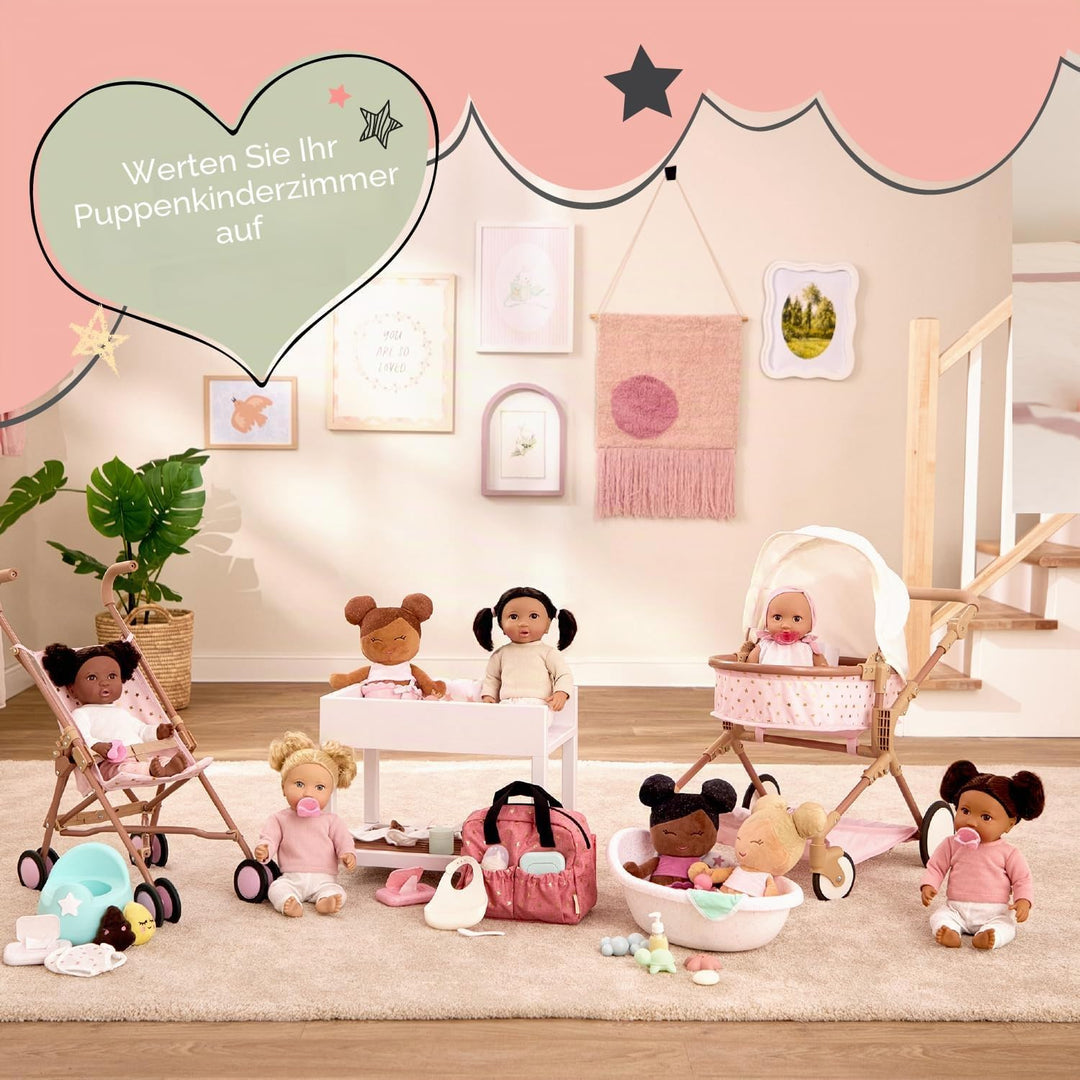 LullaBaby – 13-tlg. Puppenkleidung für 36 cm Baby Puppen – Strampler, Kapuzenhandtuch, Einteiler, T-