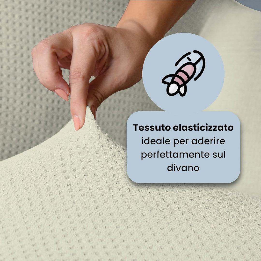 Italian Bed Linen MB Home Basic Iris Sofabezug, elastisch, Beige (Preme), 3-Sitzer, 190 bis 215 cm B