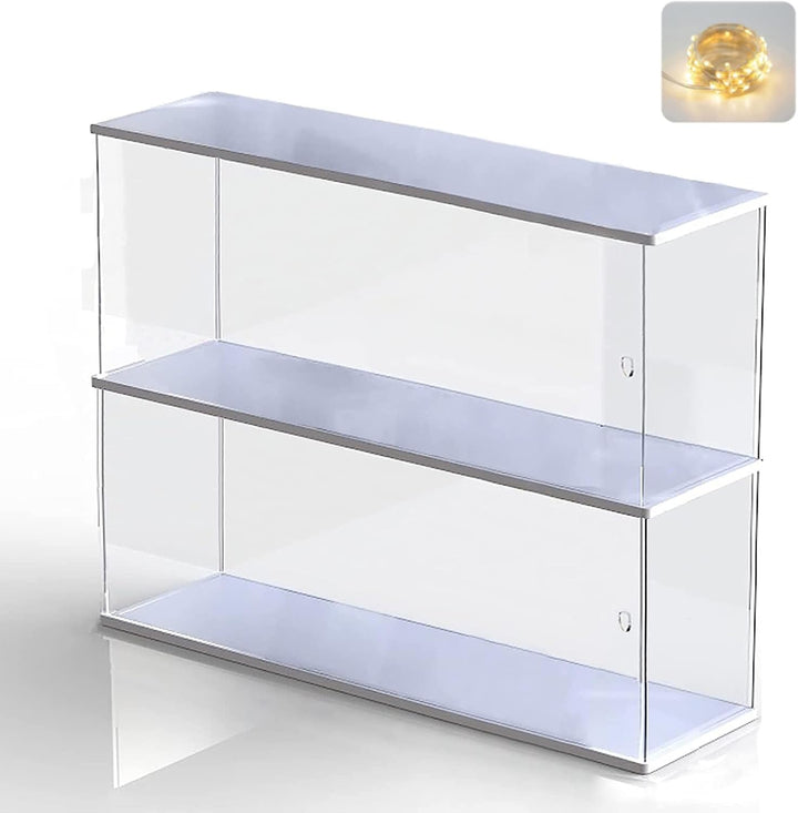ELEpure Acryl 2-stufiger Stufen-Display-Ständer, transparenter Treppenregal-Organizer, Sammlerdekora