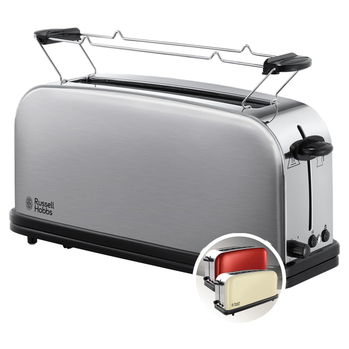 Russell Hobbs Toaster [Langschlitz für 2 Scheiben / 1 breite Brotscheibe] Adventure Edelstahl (extra