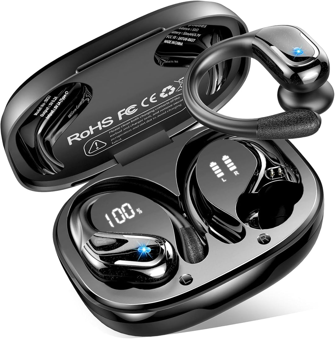 Bluetooth Kopfhörer Sport, 75Std 2025 Kopfhörer Kabellos Bluetooth 5.4, 3D Stereo Tiefer Bass IP-X8