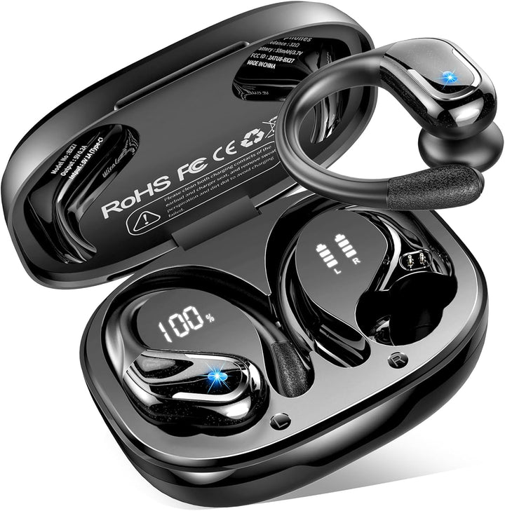 Bluetooth Kopfhörer Sport, 75Std 2025 Kopfhörer Kabellos Bluetooth 5.4, 3D Stereo Tiefer Bass IP-X8