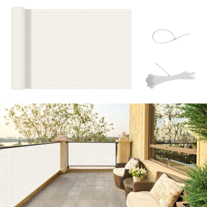 SUNNY GUARD Balkon Sichtschutz Wetterfest 90x500cm Balkonverkleidung Balkonabdeckung Balkonumspannun