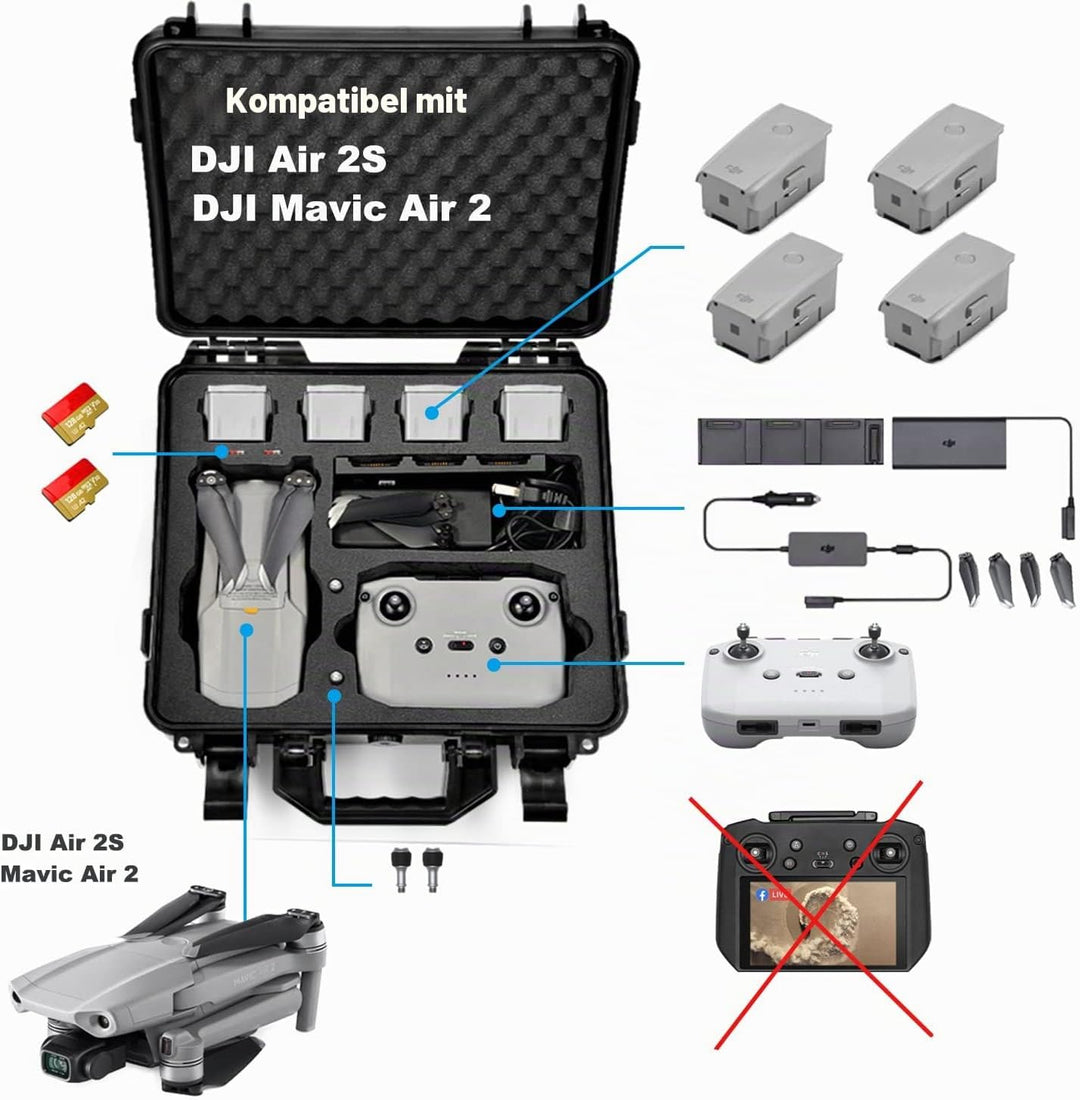 LEKUFEE wasserdichte Tragetasche für DJI Air 2S (DJI RC N1)/ DJI Mavic Air 2 Combo(DJI RC N1) und DJ
