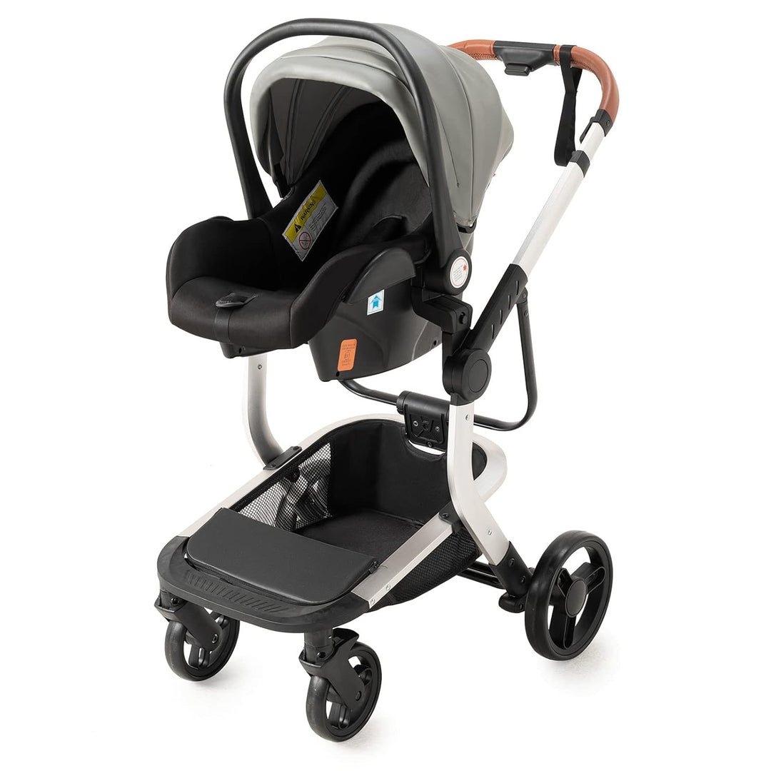 MoLi Kinderwagen 3 in 1, Kinderwagen mit Umkehrbarem Doppelschiebemodus, Buggy mit Grosser Bequemer