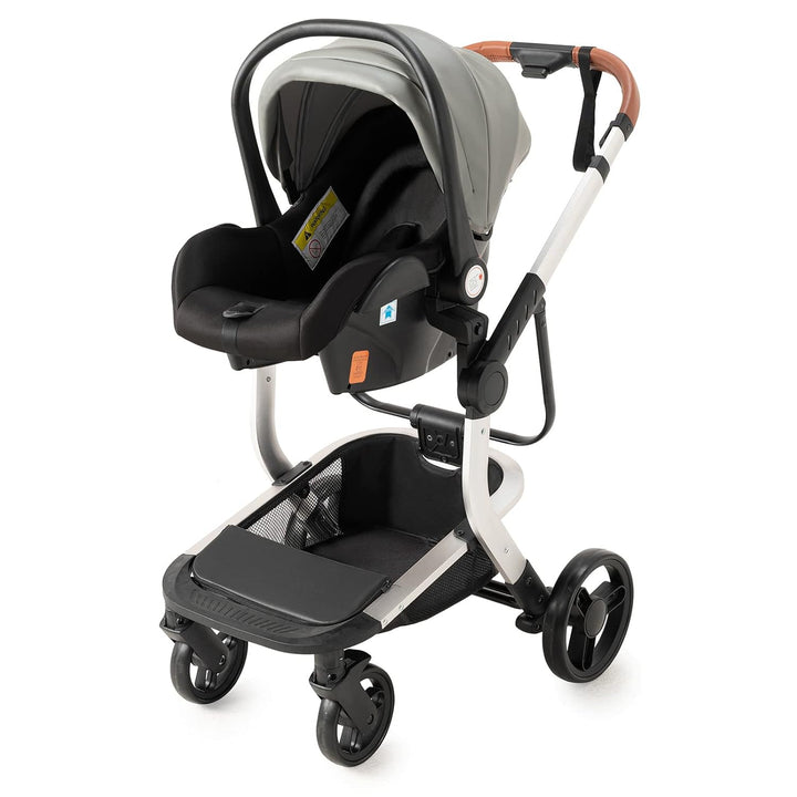 MoLi Kinderwagen 3 in 1, Kinderwagen mit Umkehrbarem Doppelschiebemodus, Buggy mit Grosser Bequemer